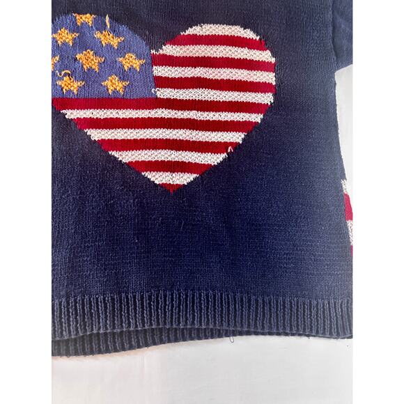 Signatures Northern Isles Hand Knit USA 4th Americana Sweater AS IS Wounded Bird - Picture 16 of 16